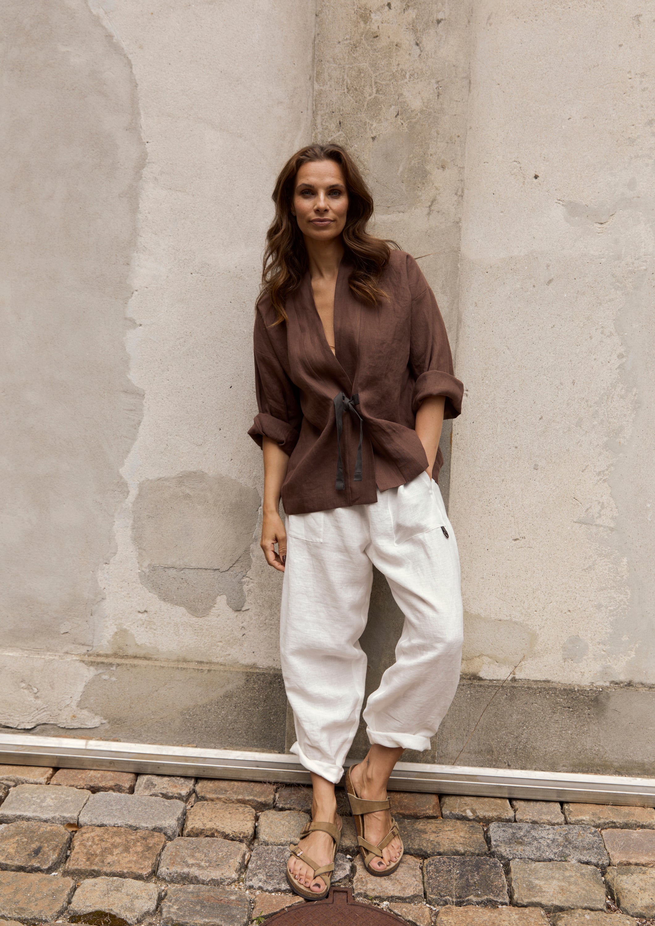 HENRIETTE STEFFENSEN COPENHAGEN BAGGY TROUSERS - 82002 BUKSER IVORY 888