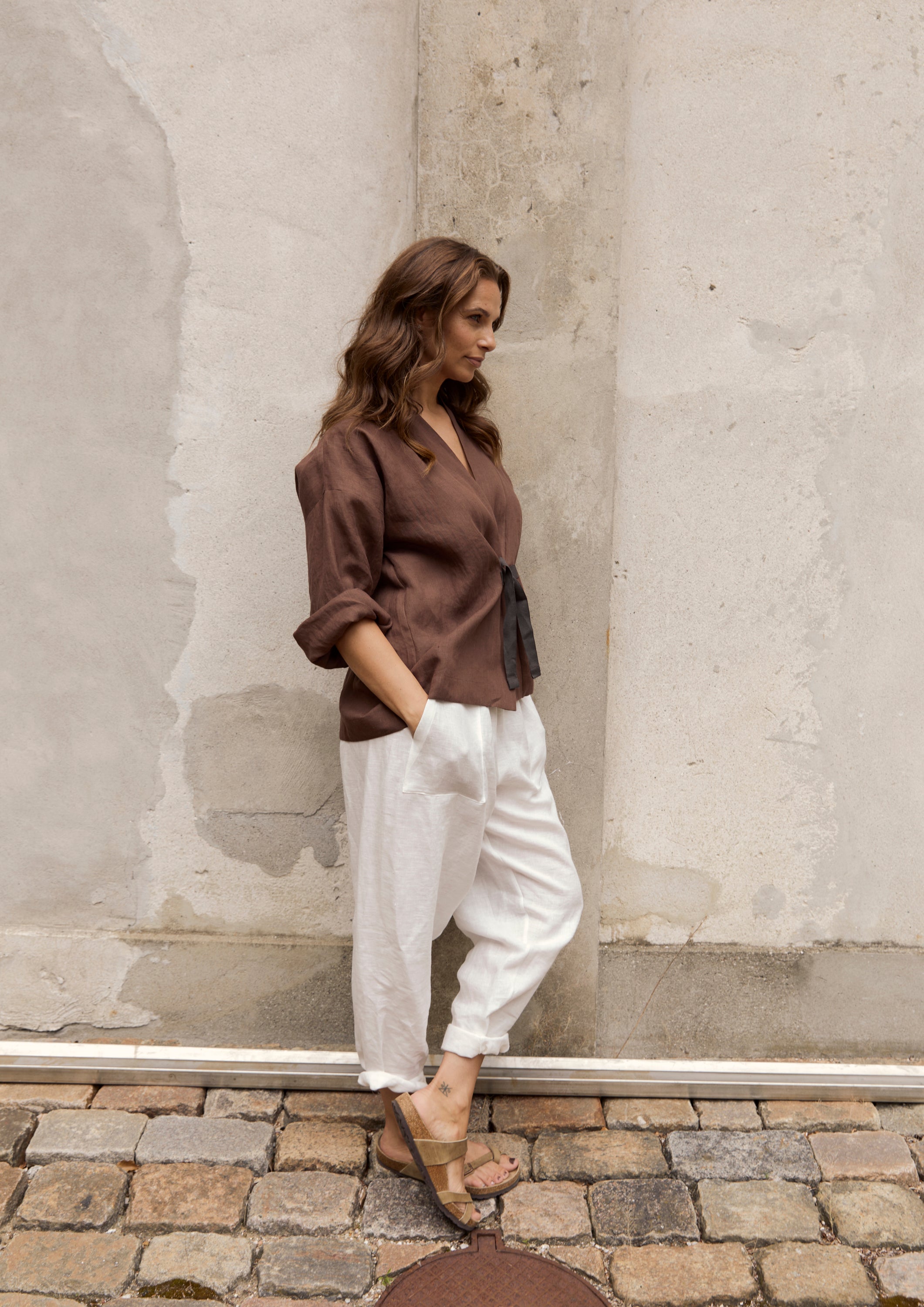 HENRIETTE STEFFENSEN COPENHAGEN BAGGY TROUSERS - 82002 BUKSER IVORY 888