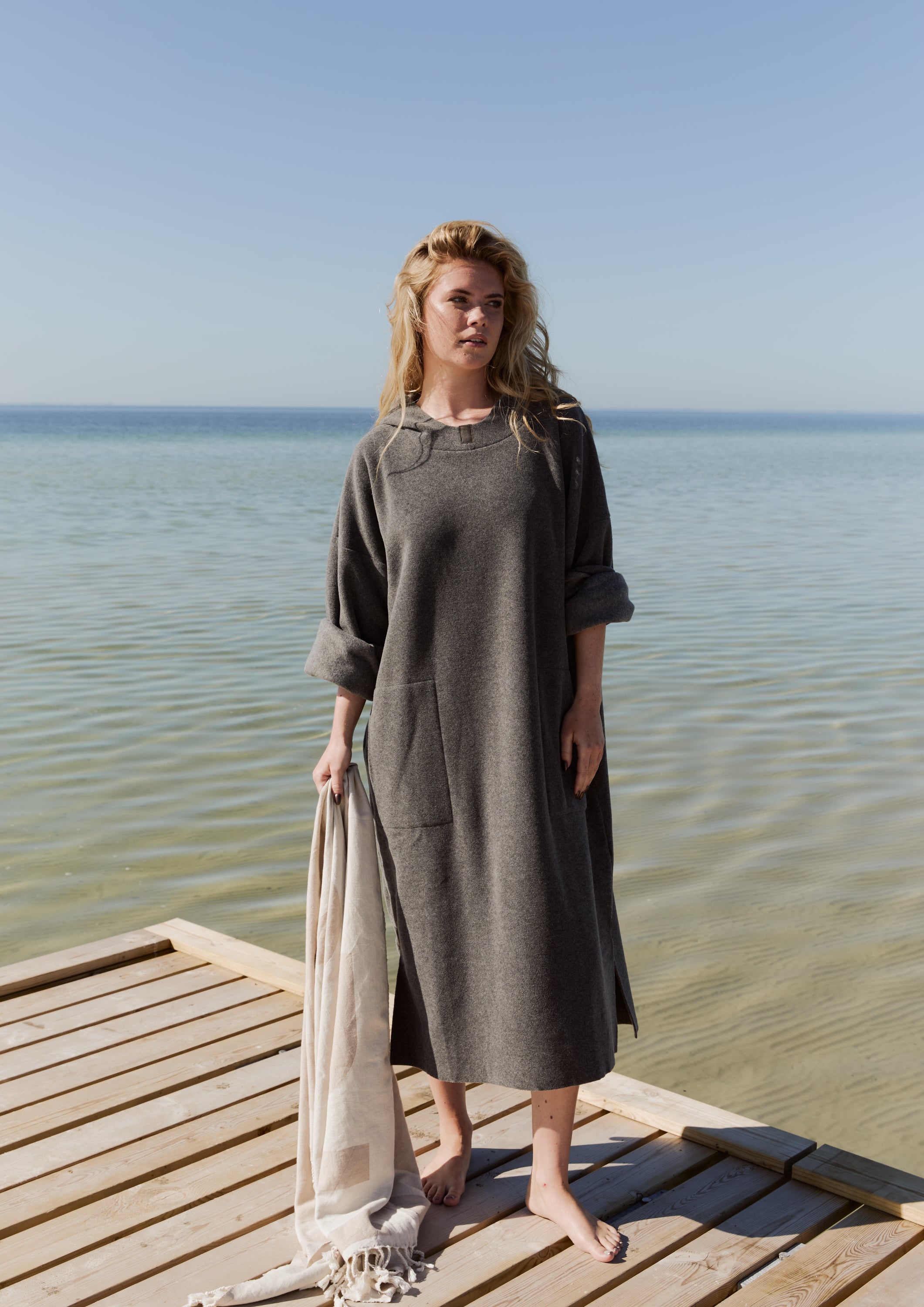 BEACH PONCHO WOMEN - 4096 - GREY BEACH PONCHO WOMEN - 4096 - GREY
