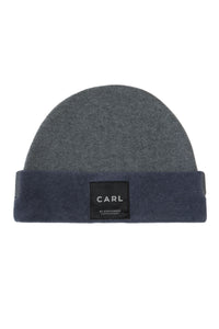 BEANIE W/FOLDED EDGE - 1008C - GREY/SOFT BLUE
