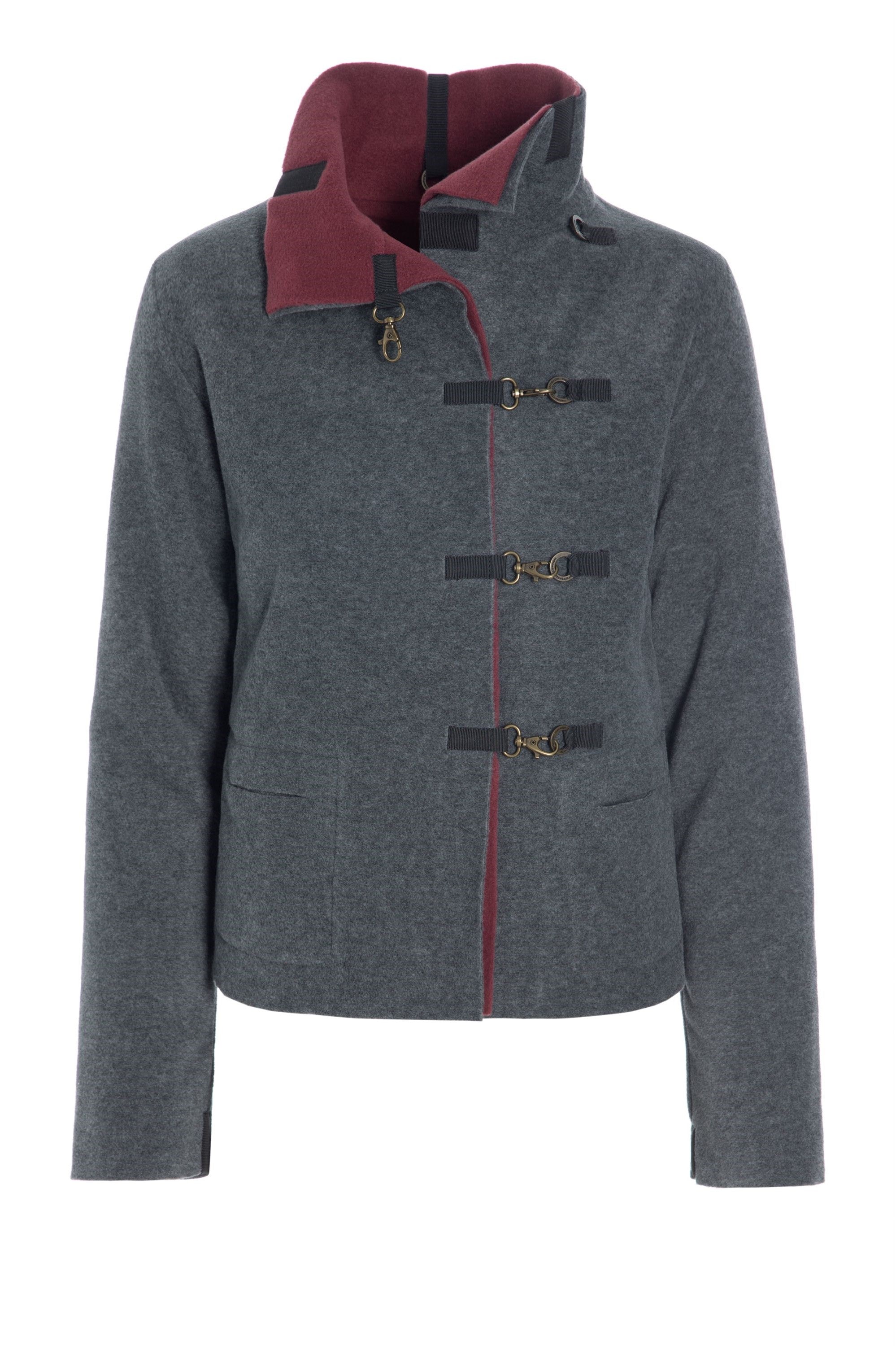 HENRIETTE STEFFENSEN COPENHAGEN BIKER JACKET - 7112 JACKETS GREY/WINE 911