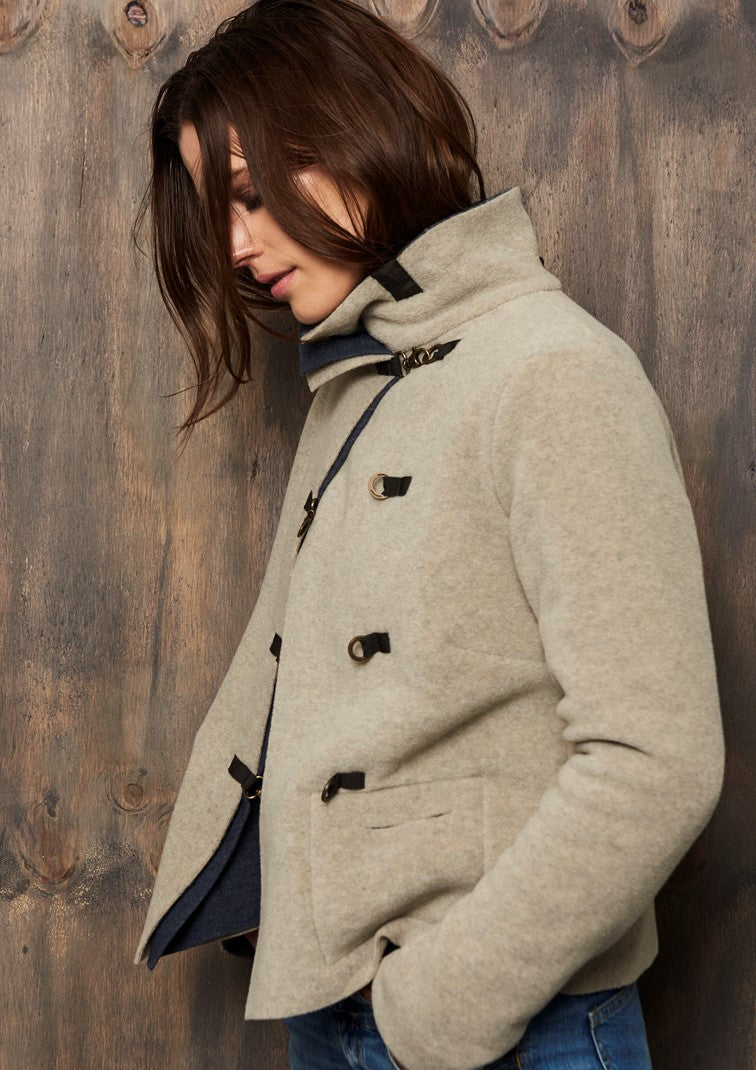 HENRIETTE STEFFENSEN COPENHAGEN BIKER JACKET - 7112 JACKETS SAND/DEEP BLUE 809