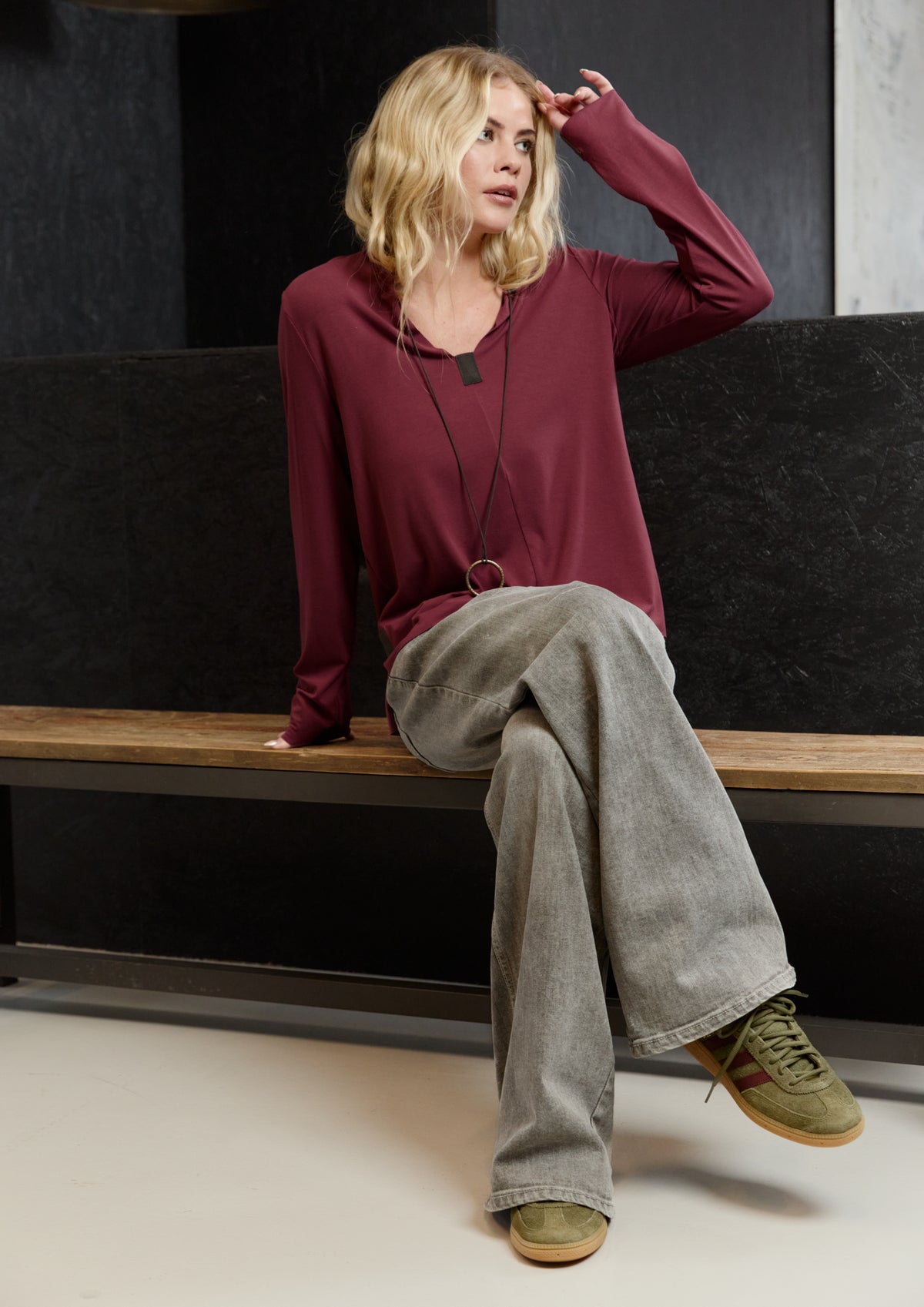 HENRIETTE STEFFENSEN COPENHAGEN BLOUSE - 96106 BLUSER BORDEAUX 474