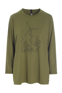 BLOUSE FREEDOM PRINT - 96074 - MOSS
