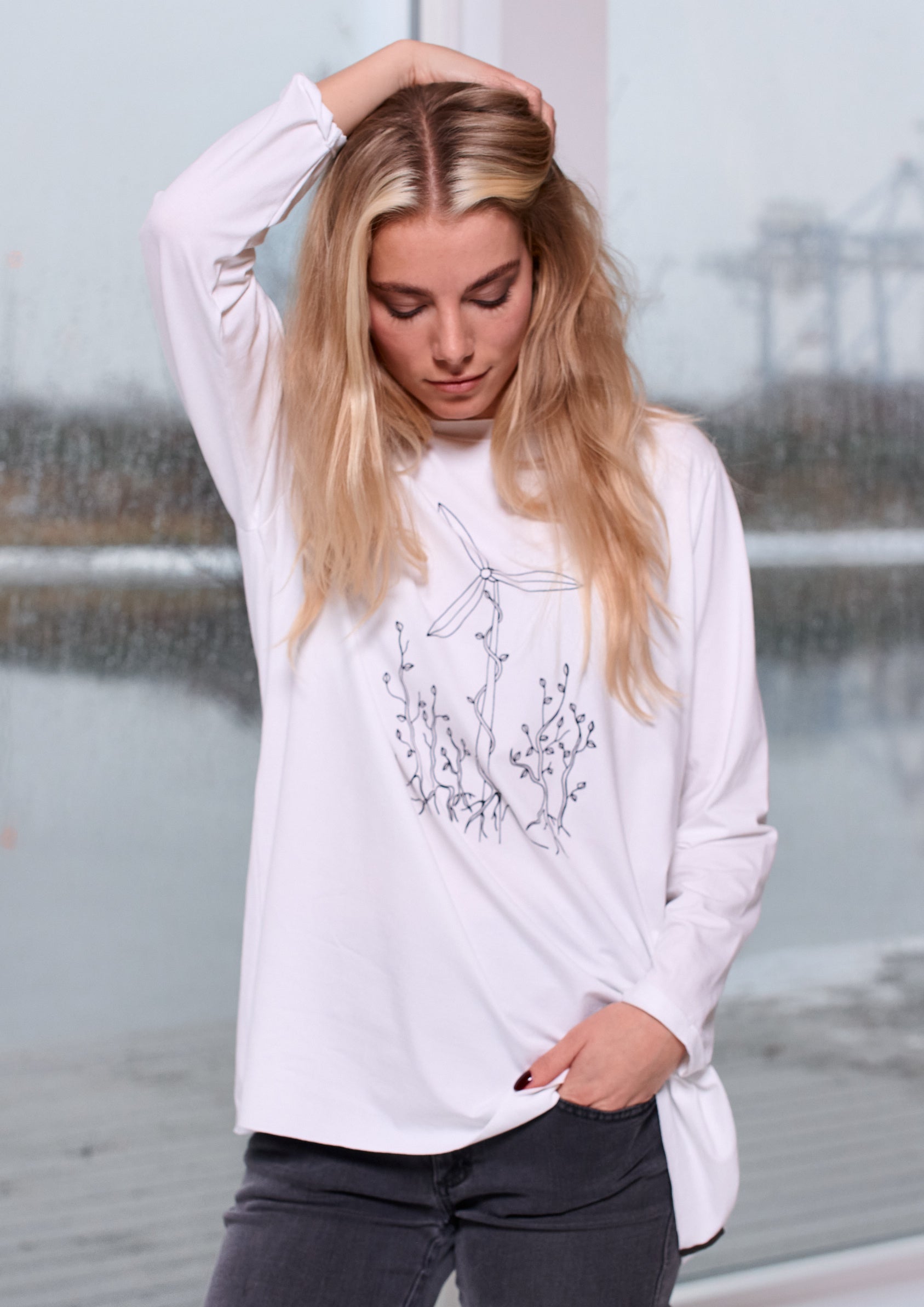 HENRIETTE STEFFENSEN COPENHAGEN BLOUSE FREEDOM PRINT - 96074 BLUSER WHITE 816