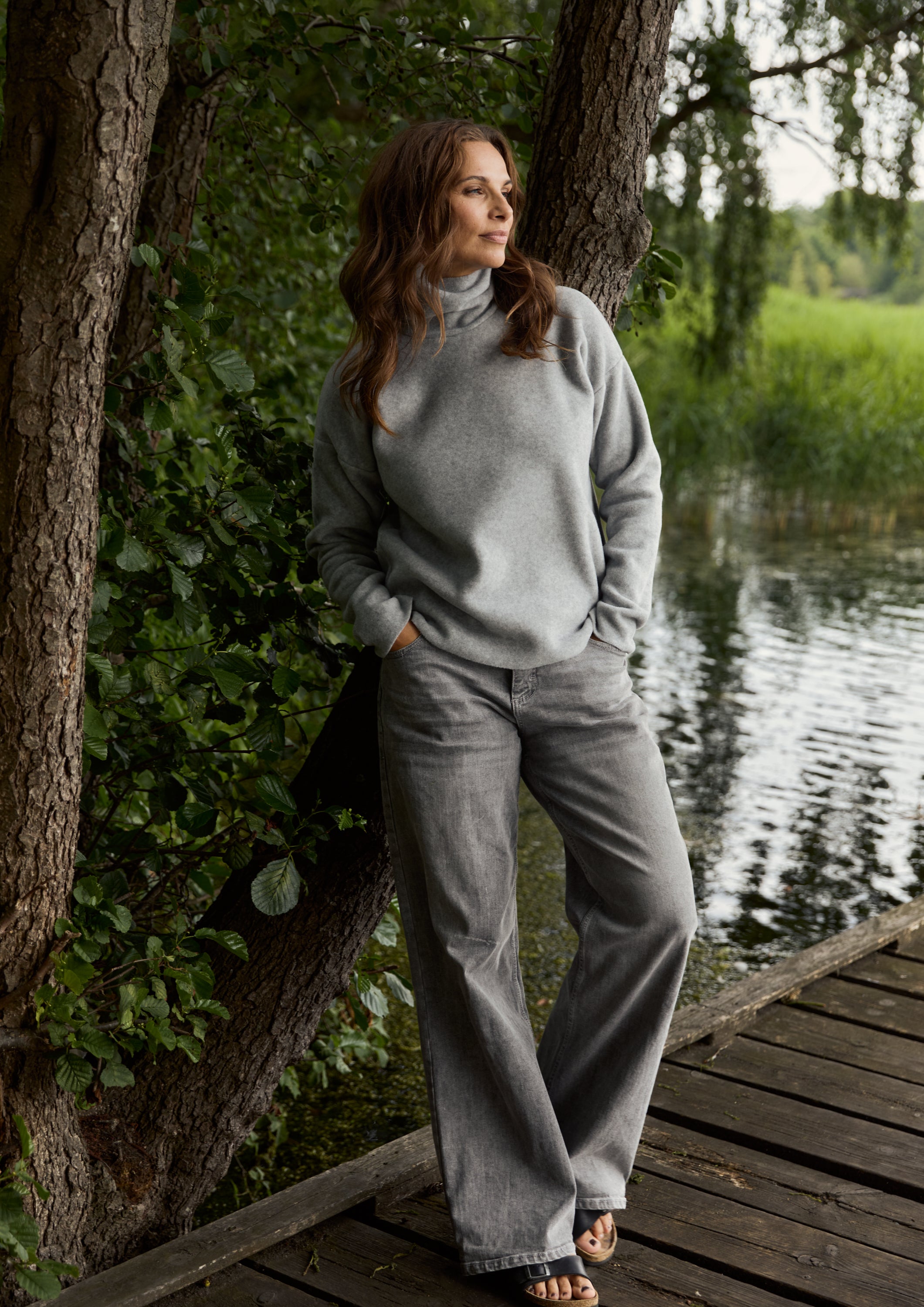 HENRIETTE STEFFENSEN COPENHAGEN BLOUSE HIGH NECK - 1360 BLUSER LIGHT GREY 876