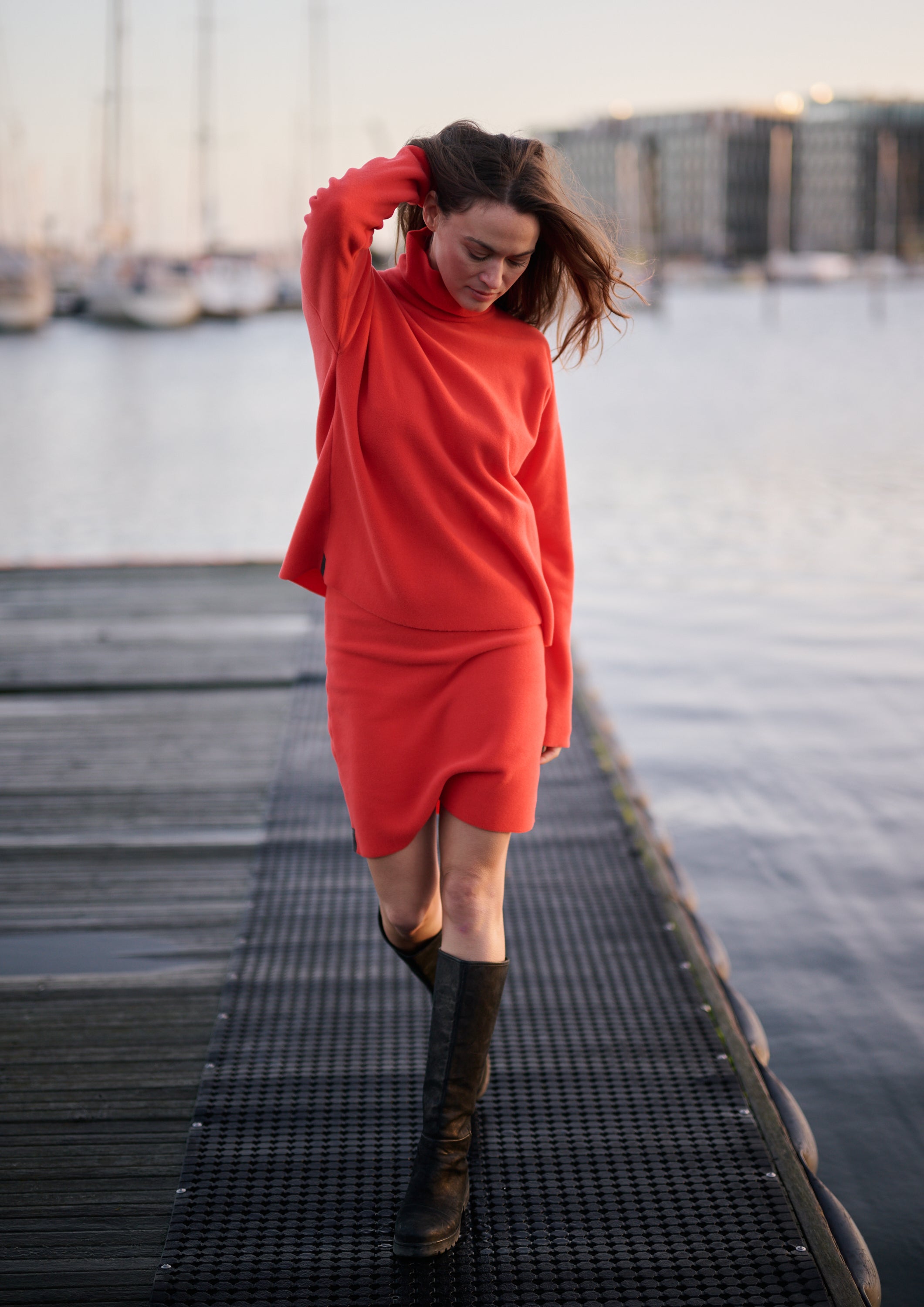 HENRIETTE STEFFENSEN COPENHAGEN BLOUSE HIGH NECK - 1360 BLUSER TOMATO 845