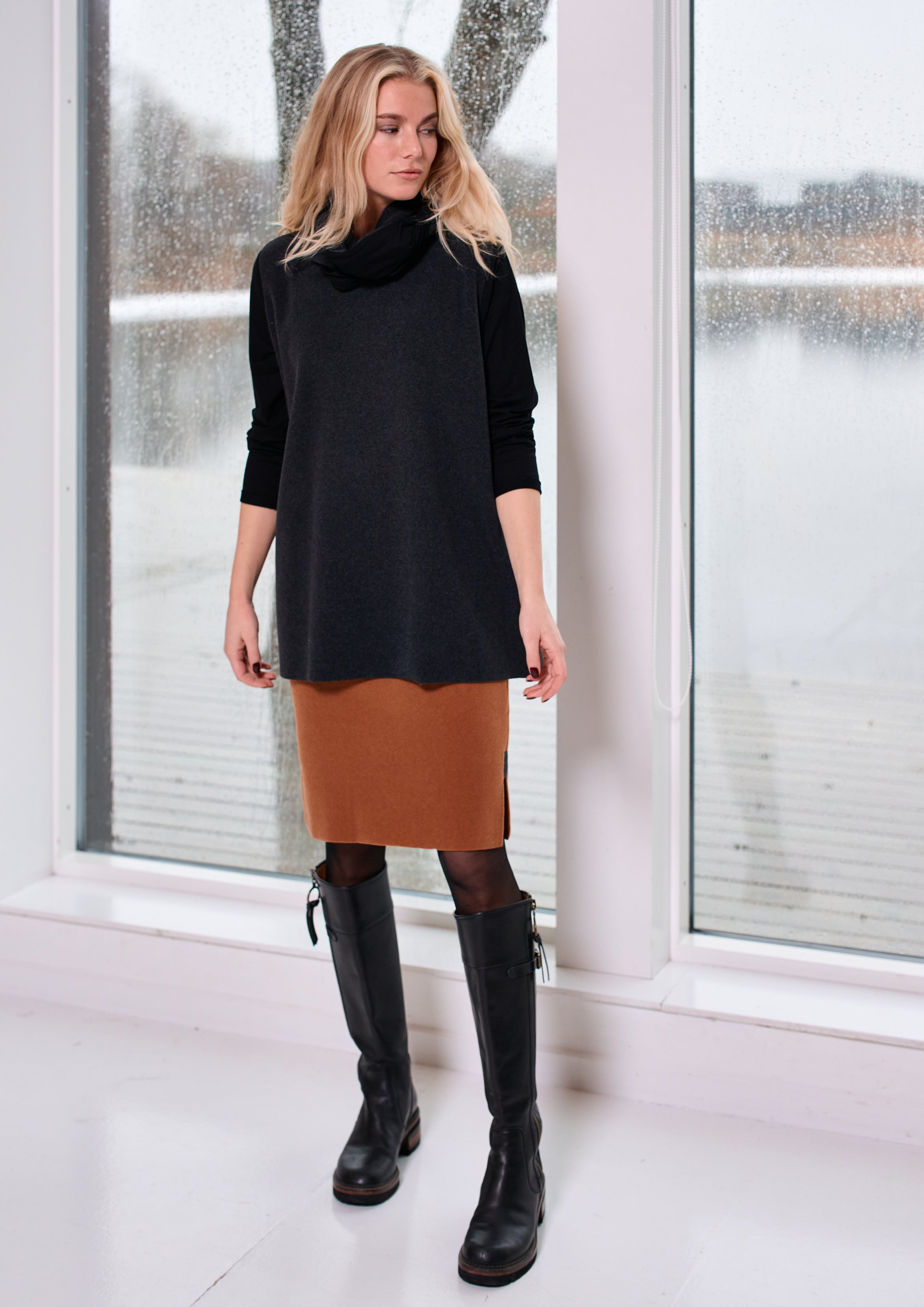 HENRIETTE STEFFENSEN COPENHAGEN BLOUSE MIX - 1375 BLUSER BLACK/SOFT BLACK 923