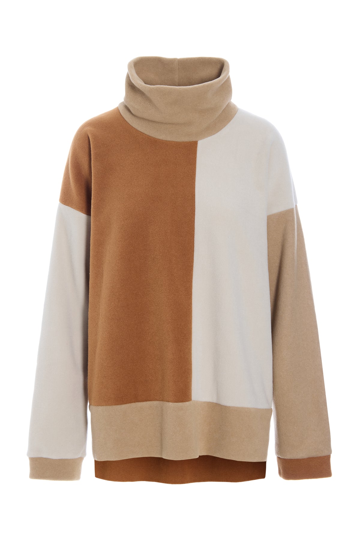 HENRIETTE STEFFENSEN COPENHAGEN BLOUSE PATCH HIGH NECK - 1419 BLUSER CAMEL/KIT/RUST 442