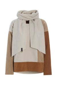 BLOUSE PATCH WITH SCARF - 1412 - CAMEL/KIT/RUST