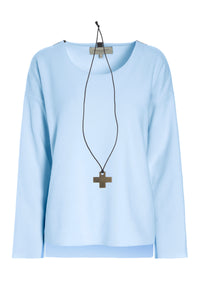 BLOUSE ROUND NECK - 1355 - BABY BLUE