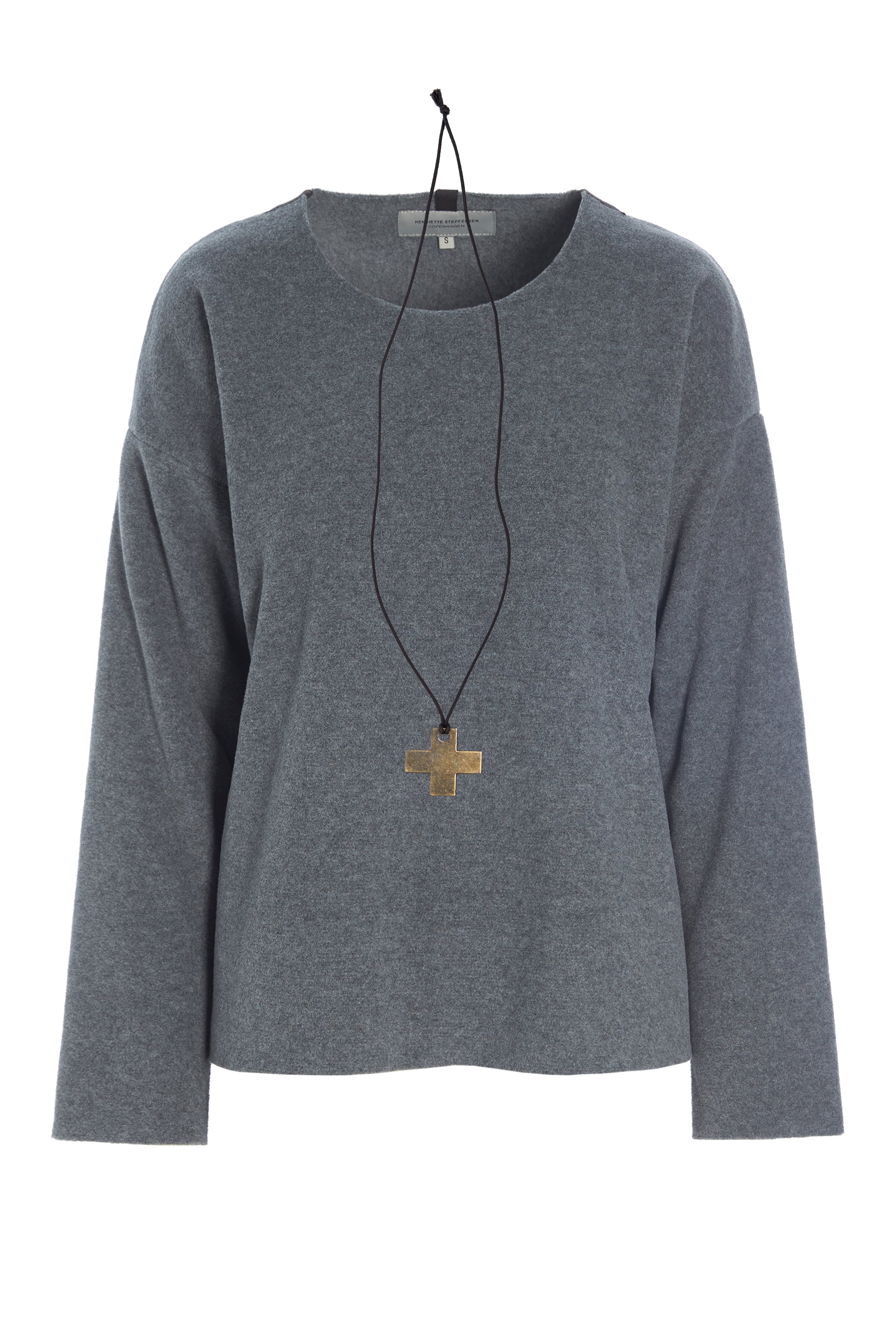 HENRIETTE STEFFENSEN COPENHAGEN BLOUSE ROUND NECK - 1355 BLUSER GREY 905