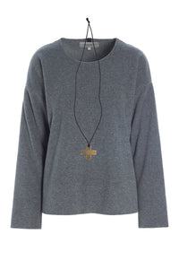 BLOUSE ROUND NECK - 1355 - GREY