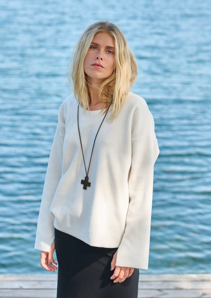 HENRIETTE STEFFENSEN COPENHAGEN BLOUSE ROUND NECK - 1355 BLUSER OFF WHITE 802