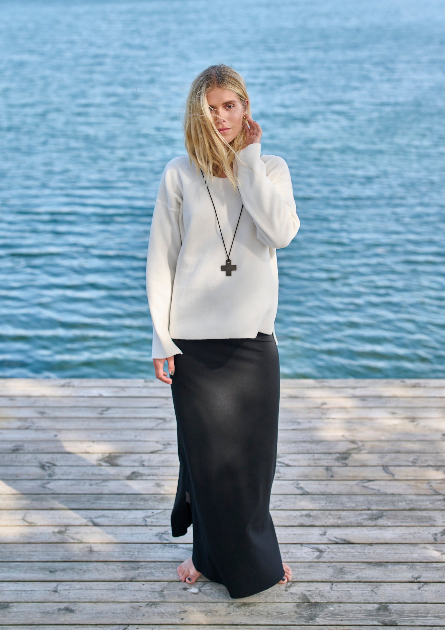 HENRIETTE STEFFENSEN COPENHAGEN BLOUSE ROUND NECK - 1355 BLUSER OFF WHITE 802