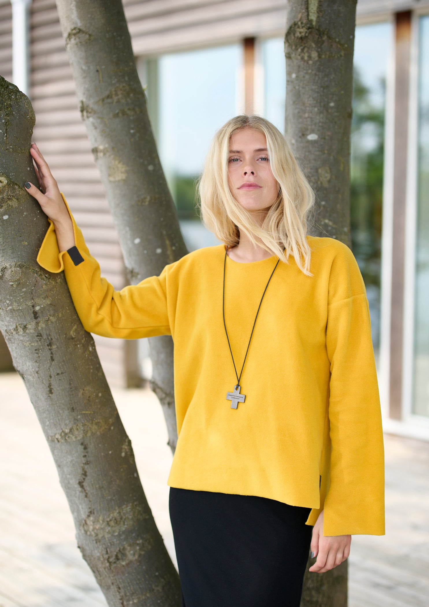 HENRIETTE STEFFENSEN COPENHAGEN BLOUSE ROUND NECK - 1355 BLUSER SAFRAN 701