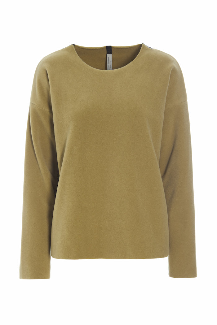 HENRIETTE STEFFENSEN COPENHAGEN BLOUSE ROUND NECK - 1359 BLUSER OLIVE 655