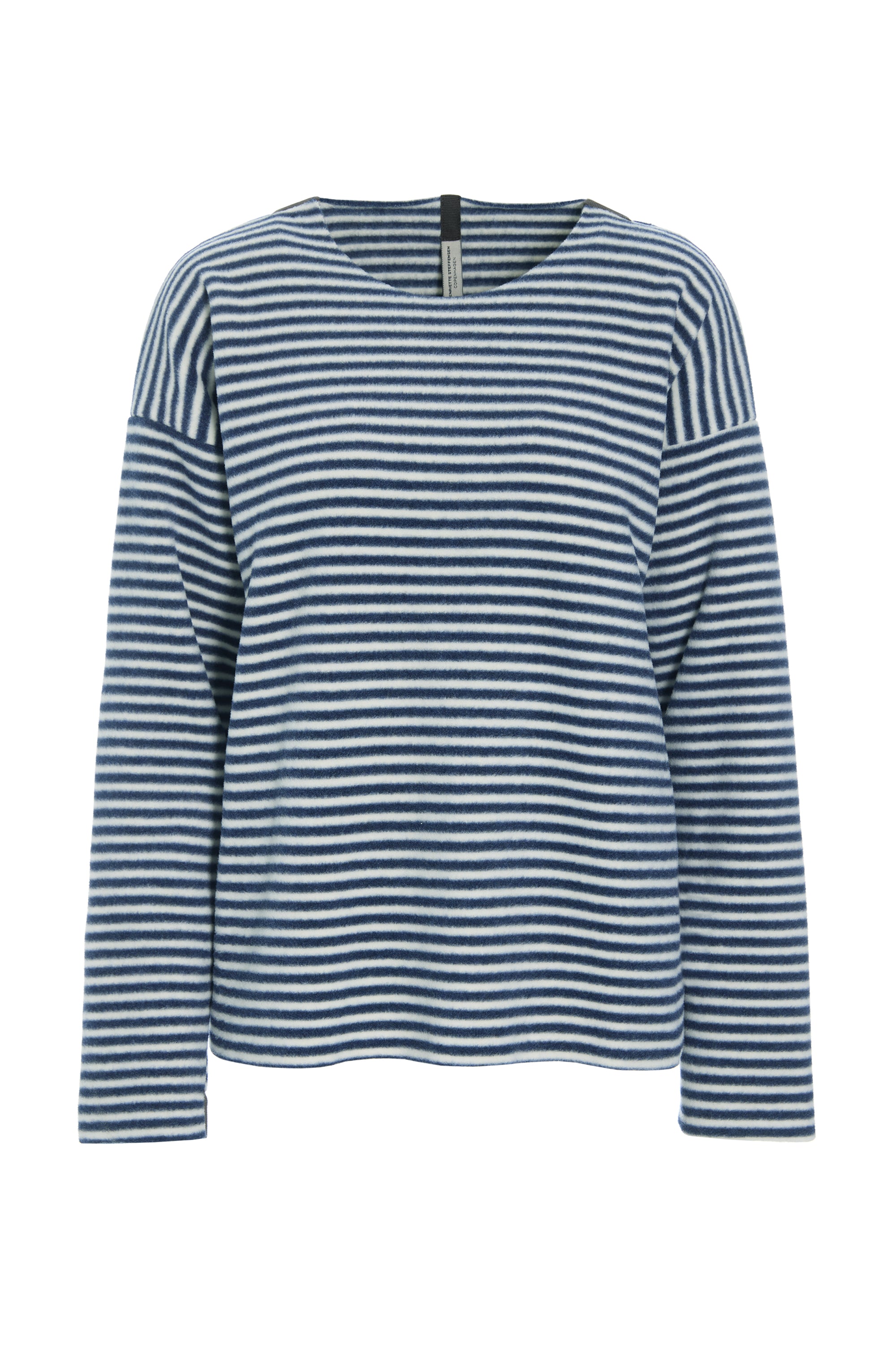 HENRIETTE STEFFENSEN COPENHAGEN BLOUSE ROUND NECK - 1359 BLUSER STRIPES DENIM & KIT 667