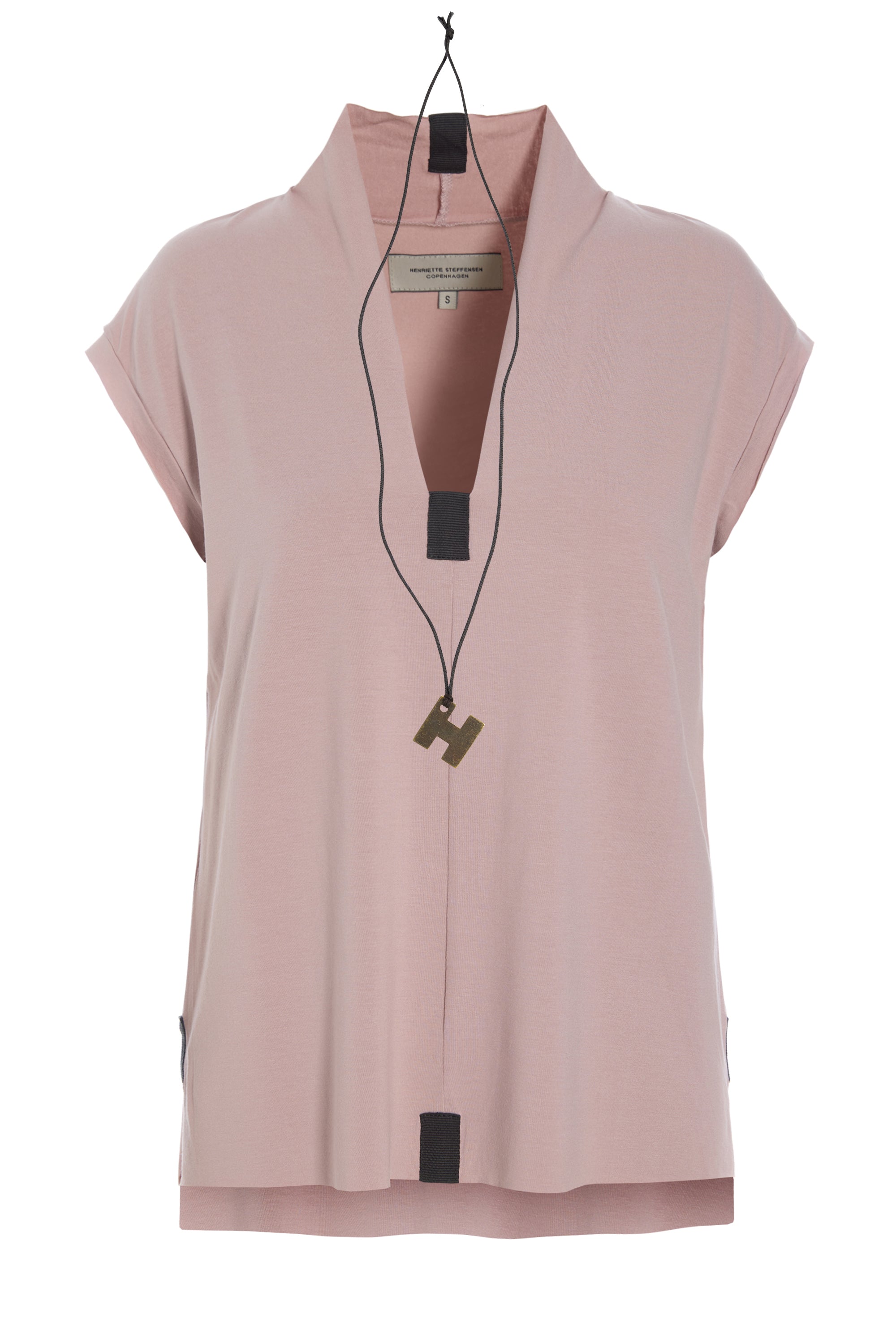 HENRIETTE STEFFENSEN COPENHAGEN BLOUSE V-COLLAR - 96103 T-SHIRTS NUDE 401