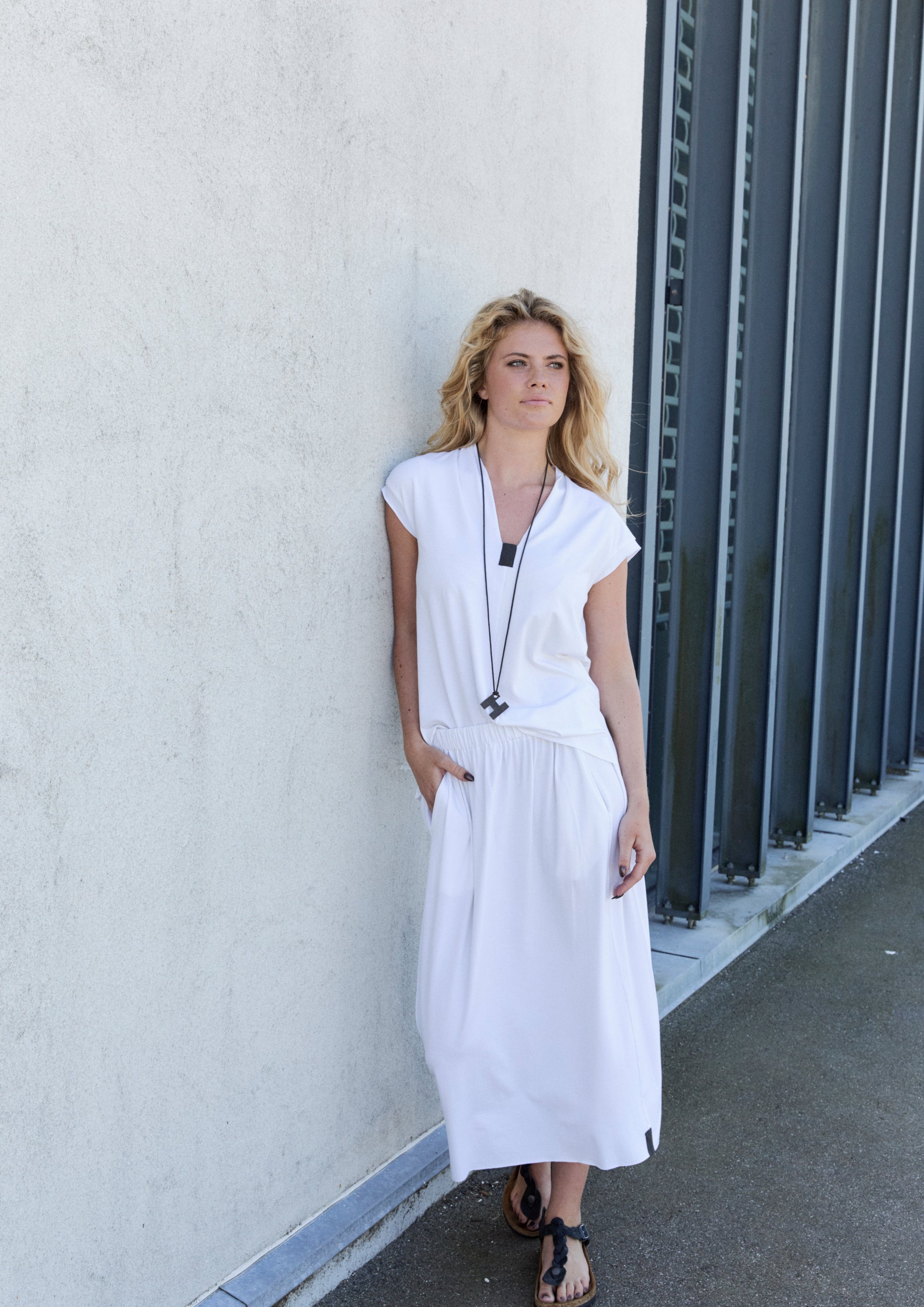 HENRIETTE STEFFENSEN COPENHAGEN BLOUSE V-COLLAR - 96103 T-SHIRTS WHITE 816