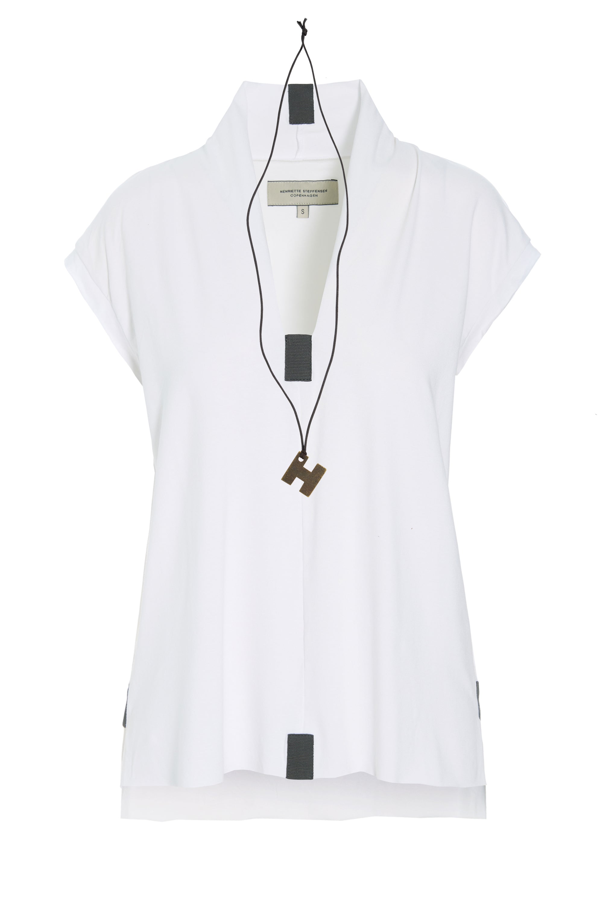 HENRIETTE STEFFENSEN COPENHAGEN BLOUSE V-COLLAR - 96103 T-SHIRTS WHITE 816