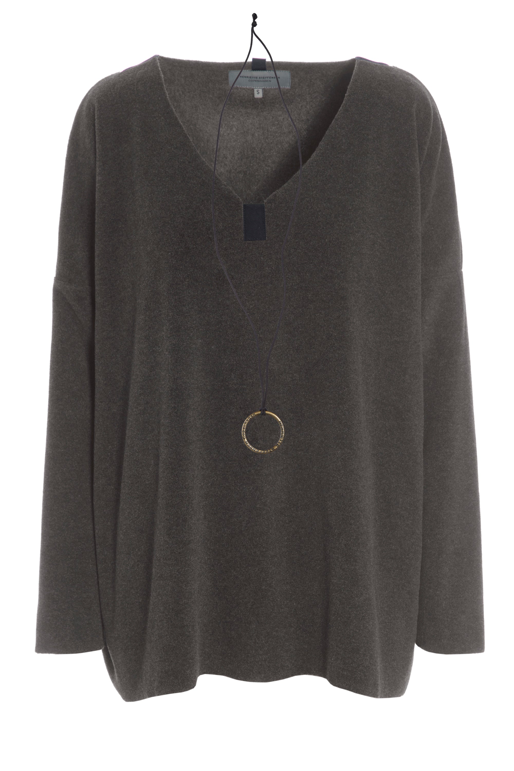 HENRIETTE STEFFENSEN COPENHAGEN BLOUSE V-NECK - 1336 BLUSER BARK 320