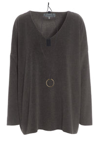 BLOUSE V-NECK - 1336 - BARK