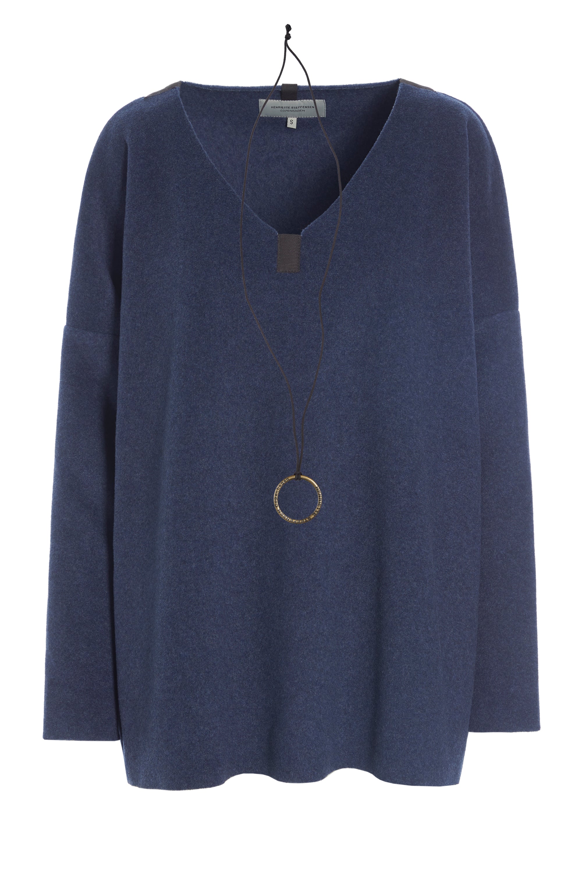 HENRIETTE STEFFENSEN COPENHAGEN BLOUSE V-NECK - 1336 BLUSER DENIM 767