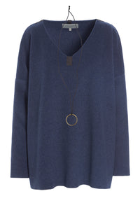 BLOUSE V-NECK - 1336 - DENIM