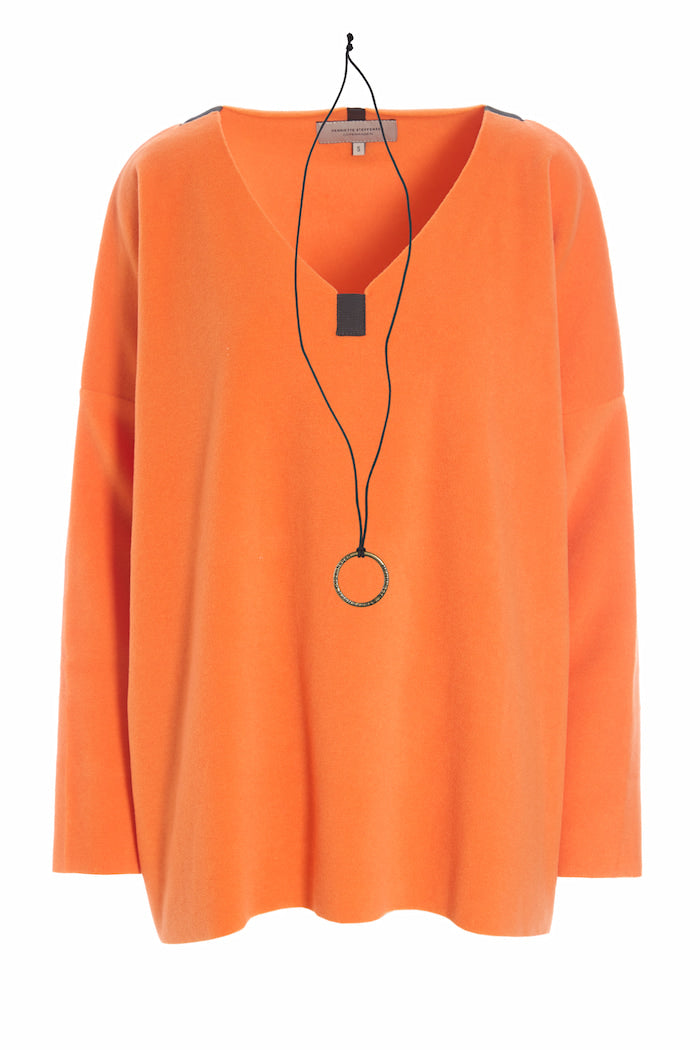 HENRIETTE STEFFENSEN COPENHAGEN BLOUSE V-NECK - 1336 BLUSER ORANGE 773