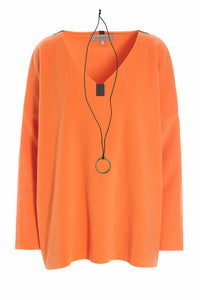 BLOUSE V-NECK - 1336 - ORANGE