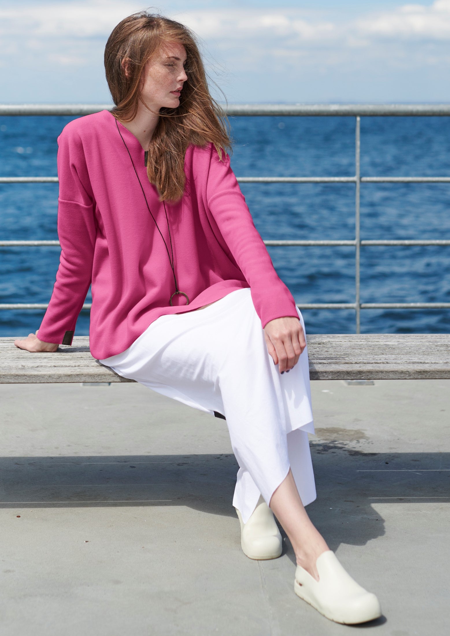 HENRIETTE STEFFENSEN COPENHAGEN BLOUSE V-NECK - 1336 BLUSER PINK 369