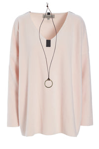 BLOUSE V-NECK - 1336 - SOFT ROSE