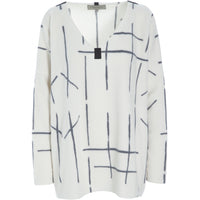 BLOUSE V-NECK - 1336P - CHECK PRINT