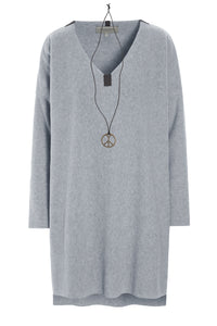 BLOUSE V-NECK - 1367 - LIGHT GREY