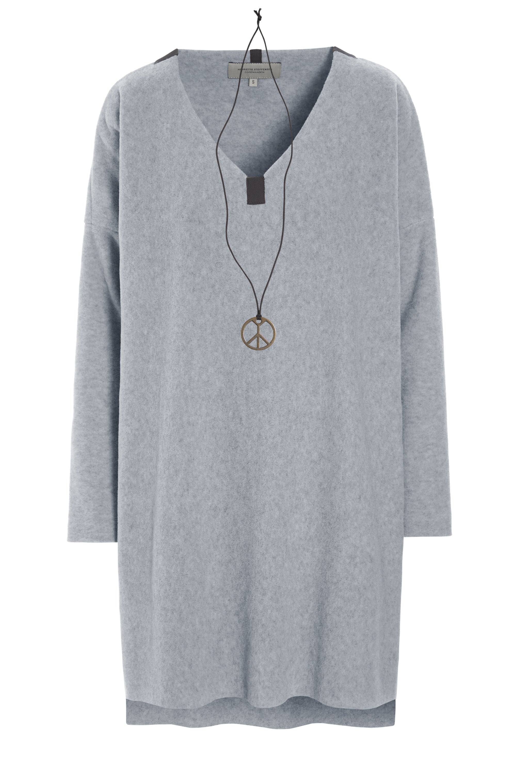 HENRIETTE STEFFENSEN COPENHAGEN BLOUSE V-NECK - 1367 TUNICS LIGTH GREY 876