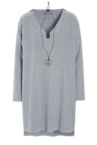 BLOUSE V-NECK - 1367 - LIGHT GREY