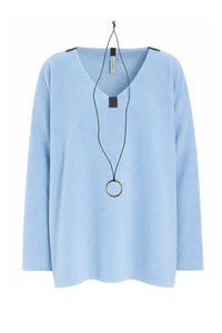 BLOUSE V-NECK - 1410 - BABY BLUE