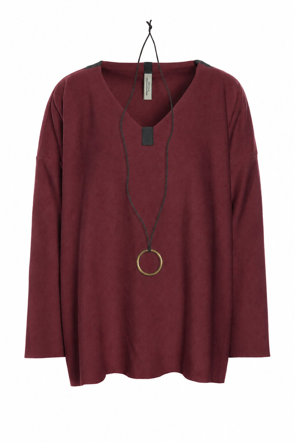 HENRIETTE STEFFENSEN COPENHAGEN BLOUSE V-NECK - 1410 BLUSER BORDEAUX 474