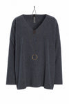 BLOUSE V-NECK - 1410 - GREY