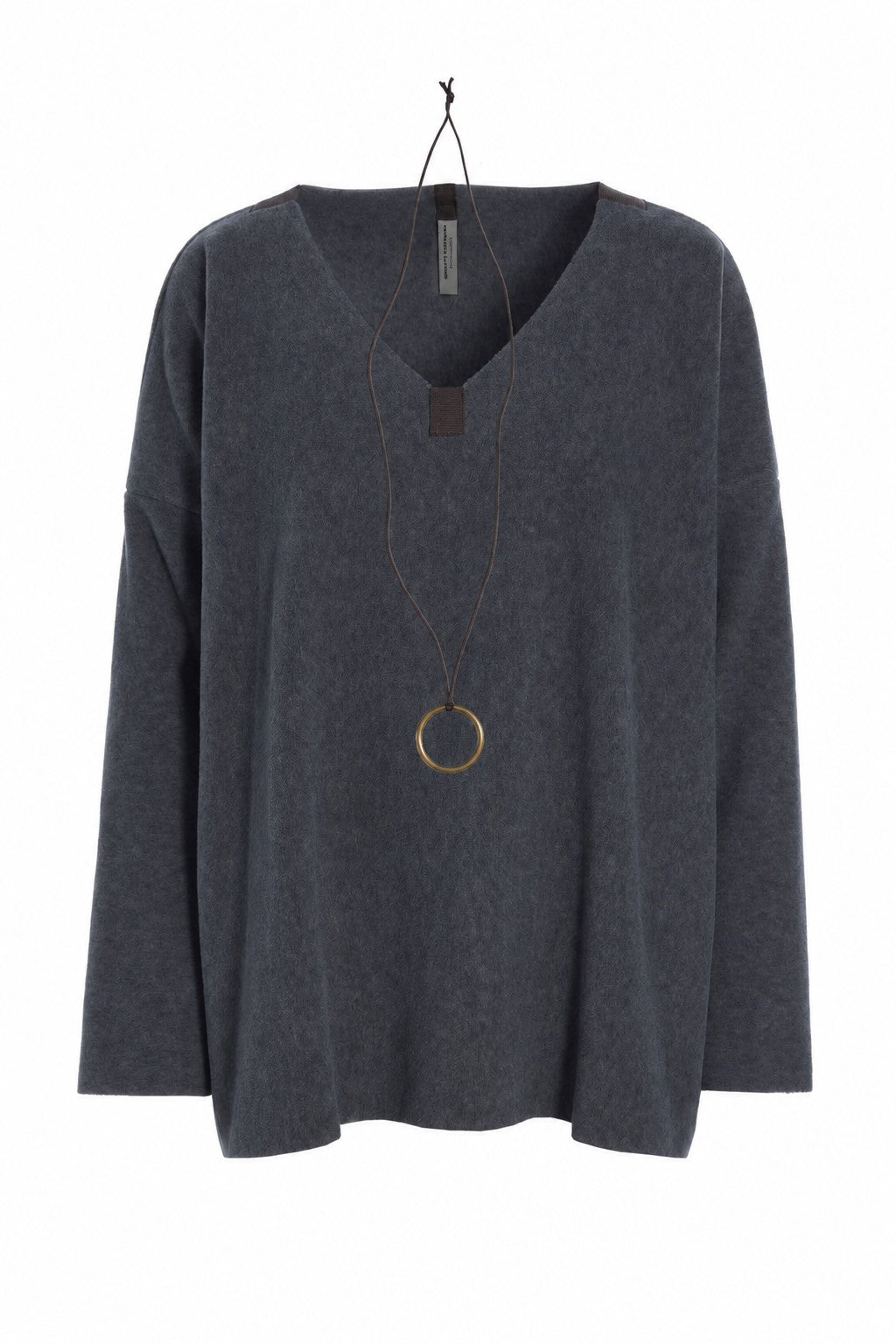 HENRIETTE STEFFENSEN COPENHAGEN BLOUSE V-NECK - 1410 BLUSER GREY 905