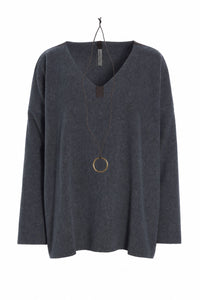 BLOUSE V-NECK - 1410 - GREY