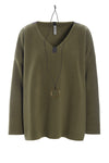 BLOUSE V-NECK - 1410 - MOSS