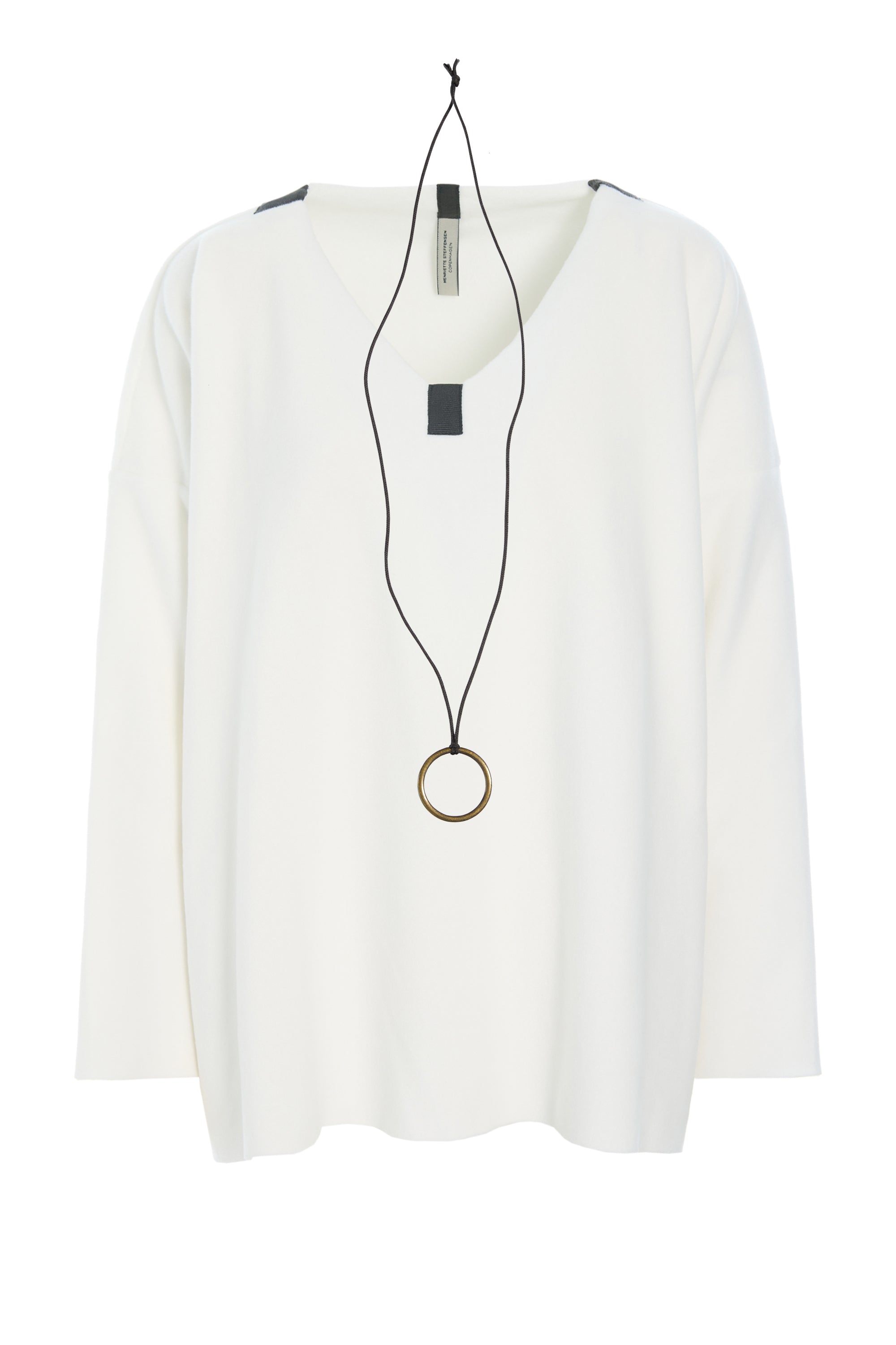 HENRIETTE STEFFENSEN COPENHAGEN BLOUSE V-NECK - 1410 BLUSER OFF WHITE 802