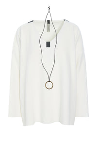 BLOUSE V-NECK - 1410 - OFF WHITE
