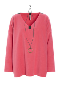 BLOUSE V-NECK - 1410 - SUNSET PINK