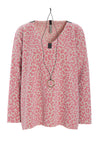 BLOUSE V-NECK - 1410P - PINK LEO