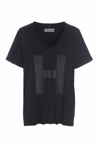 BLOUSE V-NECK PRINT - 96082H - BLACK