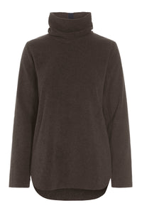 BLOUSE WITH HIGH NECK - 1348 - CHOCOLATE