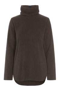 BLOUSE WITH HIGH NECK - 1348 - CHOKOLATE